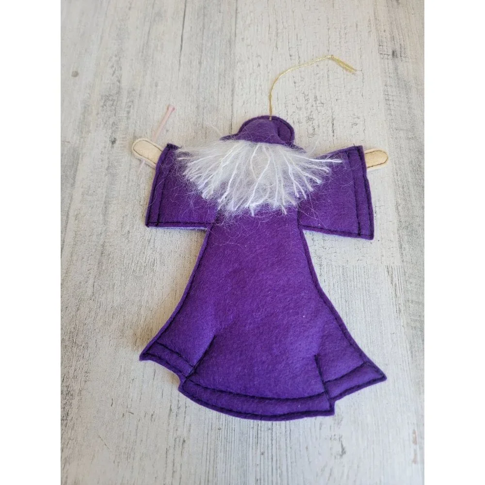 Unique‎ vintage fell purple wizard magic ornament Xmas